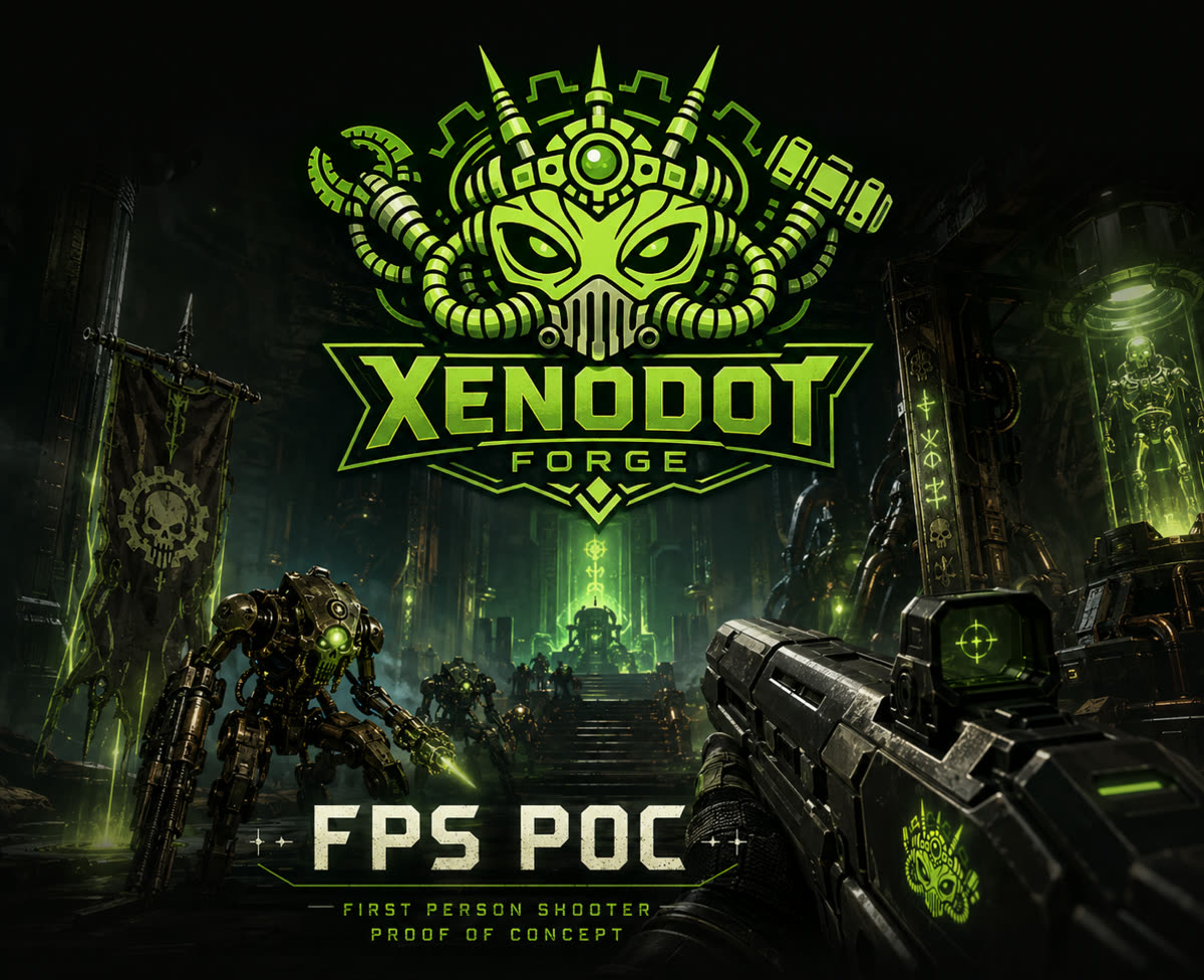 First-person shooter proof of concept built with Xenodot Forge in Godot